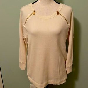 Lauren Ralph Lauren Thermal Top with Zipper Detail sz L